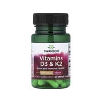 Витаминно-минеральный комплекс Swanson Витамины D3 и K2, Vitamins D3 & K2, 60 веганских капсул (SWV11809)