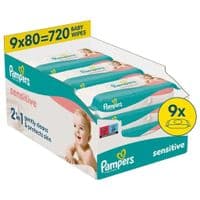 Дитячі вологі серветки Pampers Sensitive, 720 шт (8006530134750)