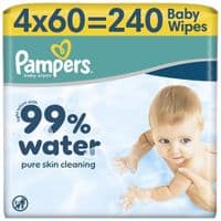 Дитячі вологі серветки Pampers 99 Water, 240 шт (8006530116305)