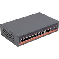 PoE комутатор 8x100Mbps PoE + 2x Gigabit UPLINK, 120W