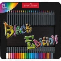 Карандаши цветные Faber-Castell Black Edition colour pencils 24 цвета трехгранное черное дерево, металлическая коробка (116425) (32086)
