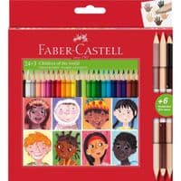 Олівці кольорові Faber-Castell Children of the World 24 кольору тригранні + 3 двосторонніх круглих, (511515) (32332)