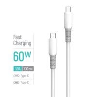 Кабель ColorWay USB Type-C - USB Type-C (M/M), рідкий силікон, 3А, 1 м, білий (CW-CBPDCC093-WT)
