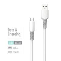 Кабель ColorWay USB - USB Type-C (M/M), рідкий силікон, 3А, 1 м, білий (CW-CBUC093-WT)