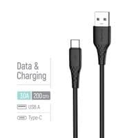 Кабель ColorWay USB - USB Type-C (M/M), текстурований ПВХ, 3А, 2 м, чорний (CW-CBUC095-BK)