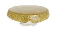Блюдо для торта ARDESTO Golden ice 28х9.5см, стекло, круглое, золотистий