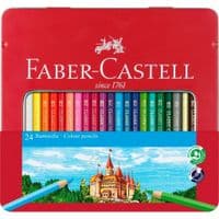 Карандаши цветные Faber-Castell "Замок" 24 цвета в металлической коробке, 115824 (27985)