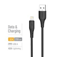 Кабель ColorWay USB - Lightning (M/M), текстурований ПВХ, 3А, 2 м, чорний (CW-CBUL095-BK)