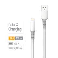 Кабель ColorWay USB - Lightning (M/M), рідкий силікон, 3А, 1 м, білий (CW-CBUL093-WT)