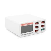 Зарядна станція із цифровою індикацією Schematic FC-36, 6*QC3.-5В 8А, 220V / 40W.155*115*55mm