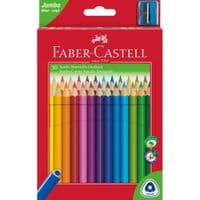 Карандаши цветные Faber-Castell JUMBO Triangular Junior, 30 цветов трехгранные + точилка, 116530 (12392)