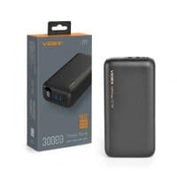 Універсальна мобільна батарея 30000 mAh, Videx VPB-297, Black, 22.5 Вт, 1xType-C (PD3.0) / 2xUSB (QC3.0), цифровий LED дисплей (VPB-297-B)