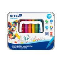 Художественный маркер Kite набор акриловые маркеры с жидкими чернилами, 12 цветов (K-1161)