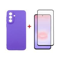 Чехол для мобильного телефона Dengos Carbon Cover + Glass Samsung Galaxy A37 Purple (DG-KM-201)