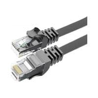Патч-корд 0,5 м, UTP, сат 6, CU, AWG32, TopSpeed Cable Ethernet RJ45 Splitter Network Flat Cable, Black Essager (EXCWXB-JSB01)