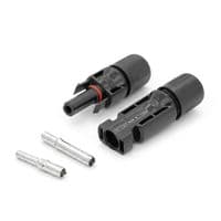 Коннектор MC4 1000V, 50A, луджений-мідний суцільний затискач, трубчастий, перетин 2,5-6 мм&amp;sup2;, IP67 фотоелектричний для сонячних систем, Q1000, OEM, чорний