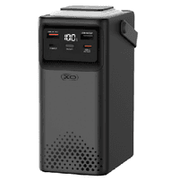 Зовнішній акумулятор XO-PR287 80000mAh, три входи та шість виходів, постачається з чотирма кабелями + підсвічуванням, швидка зарядка для мобільних пристроїв, PD20W, QC22.5W, пластик, чорний