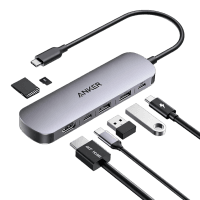 USB-Хаб/Док-станция ANKER Nano USB-C Hub 7-in-1, PD in 100W, 4K HDMI, 2xUSB-A, USB-C, SD (черный)