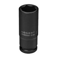 Головка ударна подовжена Hex 1/2", CrMo, 22, HT4R022 Hoegert