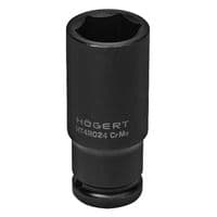 Головка ударна подовжена Hex 1/2", CrMo, 24, HT4R024 Hoegert