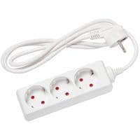 Сетевой удлинитель Delux G3J 1.5м, 3 роз. с заземлением white (90021621)