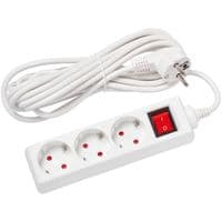 Сетевой удлинитель Delux G3JS 5м 3 роз. с заземлением и выключателем white (90021625)