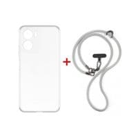 Чехол для мобильного телефона Dengos Case + Cross-body Strap Motorola G06/G06 Power Clear+Grey (DG-KM-CCRB-29)