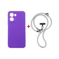 Чохол до мобільного телефона Dengos Case + Cross-body Strap OPPO A6x/A6k 4G Purple+Grey (DG-KM-CCRB-58)