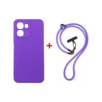Чехол для мобильного телефона Dengos Case + Cross-body Strap OPPO A6x/A6k 4G Purple+Purple (DG-KM-CCRB-59)