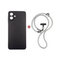 Чехол для мобильного телефона Dengos Case + Cross-body Strap Samsung Galaxy A07 Black+Grey (DG-KM-CCRB-15)