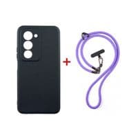 Чохол до мобільного телефона Dengos Case + Cross-body Strap Xiaomi Redmi 15 Black+Purple (DG-KM-CCRB-44)