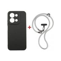 Чехол для мобильного телефона Dengos Case + Cross-body Strap Xiaomi Redmi 15C Black+Grey (DG-KM-CCRB-47)