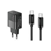 Зарядное устройство Essager USB-C PD20W + cable USB-C to USB-C 60W black (E20JSB1-SYTT1-T)