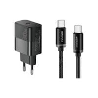 Зарядное устройство Essager USB-C PD30W + cable USB-C to USB-C 60W black (E30JSB1-SYTT1-T)