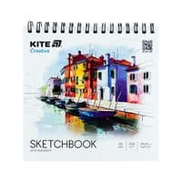 Бумага для рисования Kite Скетчбук на спирали для акварели Creative, 21 х 21 см, 20 листов (K-1285)