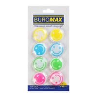 Магніт Buromax набір SMILE, 8 шт 30 мм (BM.0044)