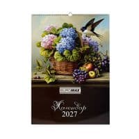 Календарь Buromax настенный А2 2027 год, 1 пружина, Flowers and birds (BM.210650)