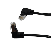 Патч-корд литий FTP, RJ45 (кутовий/кутовий), екранований, FTP5e 0.65m, patch D=4.9mm AWG26 2x90CU, DC 2-12V, чорний, Q200