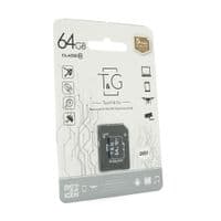Карта памяти T&G microSDHC Class 10 UHS-I, с адаптером, 64GB, Blister