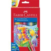 Карандаши цветные Faber-Castell акварельные, 36 цветов со стругачкой и кисточкой 114437 (25451)