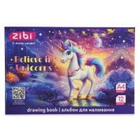 Альбом для рисования ZiBi А4 UNICORN, 12 листов на скобе (ZB.1421-07)