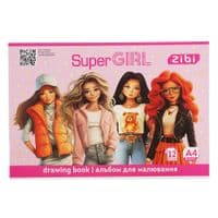 Альбом для рисования ZiBi А4 SUPER GIRL, 12 листов на скобе (ZB.1421-10)
