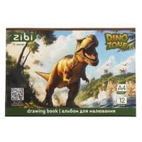 Альбом для рисования ZiBi А4 DINO, 12 листов на скобе (ZB.1421-16)