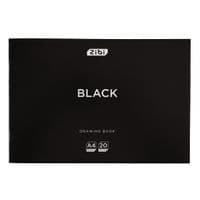 Альбом для рисования ZiBi А4 BLACK, 20 листов на скобе (ZB.1423-01)