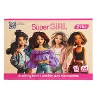 Альбом для рисования ZiBi А4 SUPER GIRL, 24 листов на скобе (ZB.1424-10)