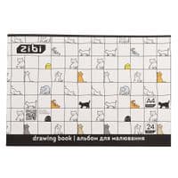 Альбом для рисования ZiBi А4 CUTE CATS, 24 листов на скобе (ZB.1424-12)