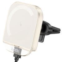 Автодержатель HOCO HW17+ Wireless Charging 15W, крепление на торпеду, зажим 50-90мм, Black, Box