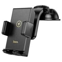 Автодержатель HOCO HW22+ Wireless Charging 15W, крепление на торпеду, зажим 50-90мм, Black, Box
