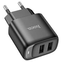 СЗУ 110-240V HOCO C141A 2xUSB, 10.5W, Чорний, Коробка