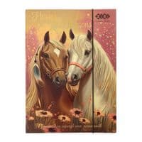 Папка для трудового обучения ZiBi для работы и тетрадей HORSES, картонная, на резинке А4 (225 x 316 мм) (ZB.14940-14)